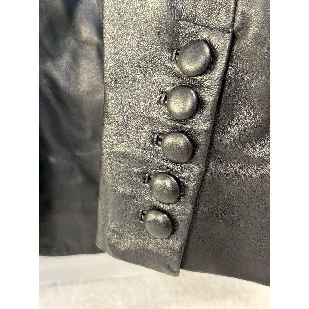 Bagatelle Size M 100% Leather Tailored Jacket Black TIMELESS, SOPHISTICATED!!🤩 - Picture 2 of 16
